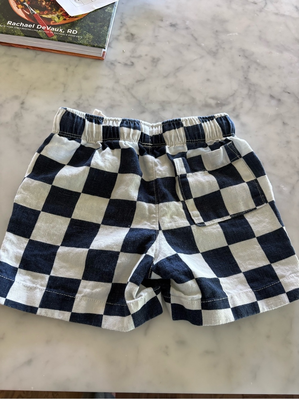 J. Crew Crew Cuts Navy and White Check Drawstring Shorts - Picture 2 of 3